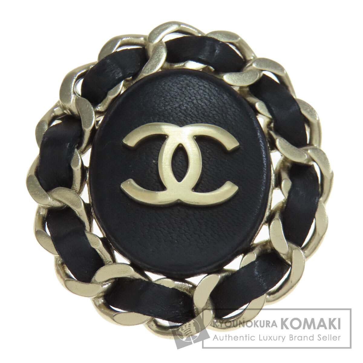 CHANEL シャネル ココマーク ブローチ 金属製/レザー レディース