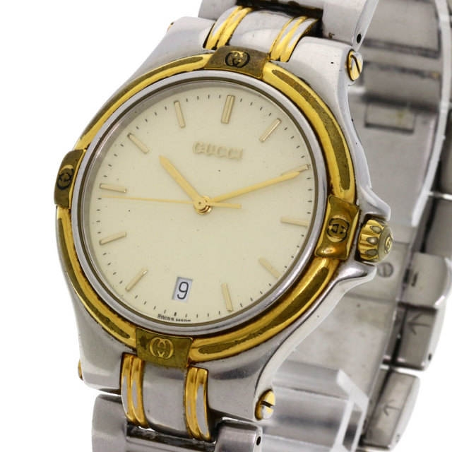 GUCCI グッチ 9040M ラウンドフェイス 腕時計 ステンレススチール