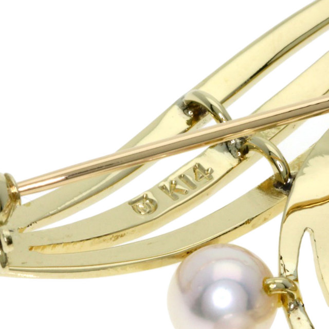 MIKIMOTO ミキモト アコヤパール 真珠 ブローチ K14イエローゴールド