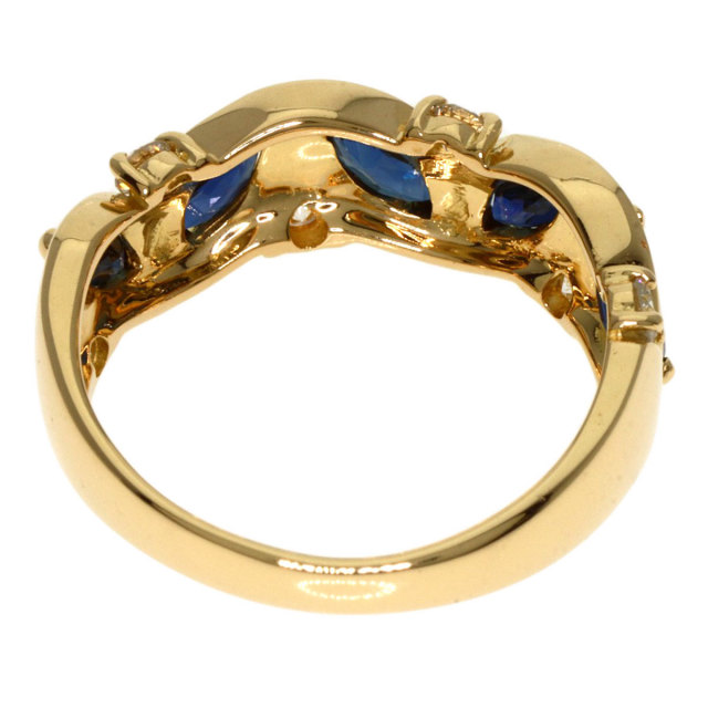 MIKIMOTO ミキモト サファイア ダイヤモンド リング・指輪 K18イエロー