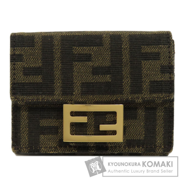 FENDI フェンディ ズッカ柄 二つ折り財布（小銭入れあり） キャンバス