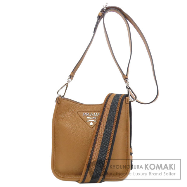 PRADA プラダ ロゴ金具 ショルダーバッグ カーフ レディース ブランド