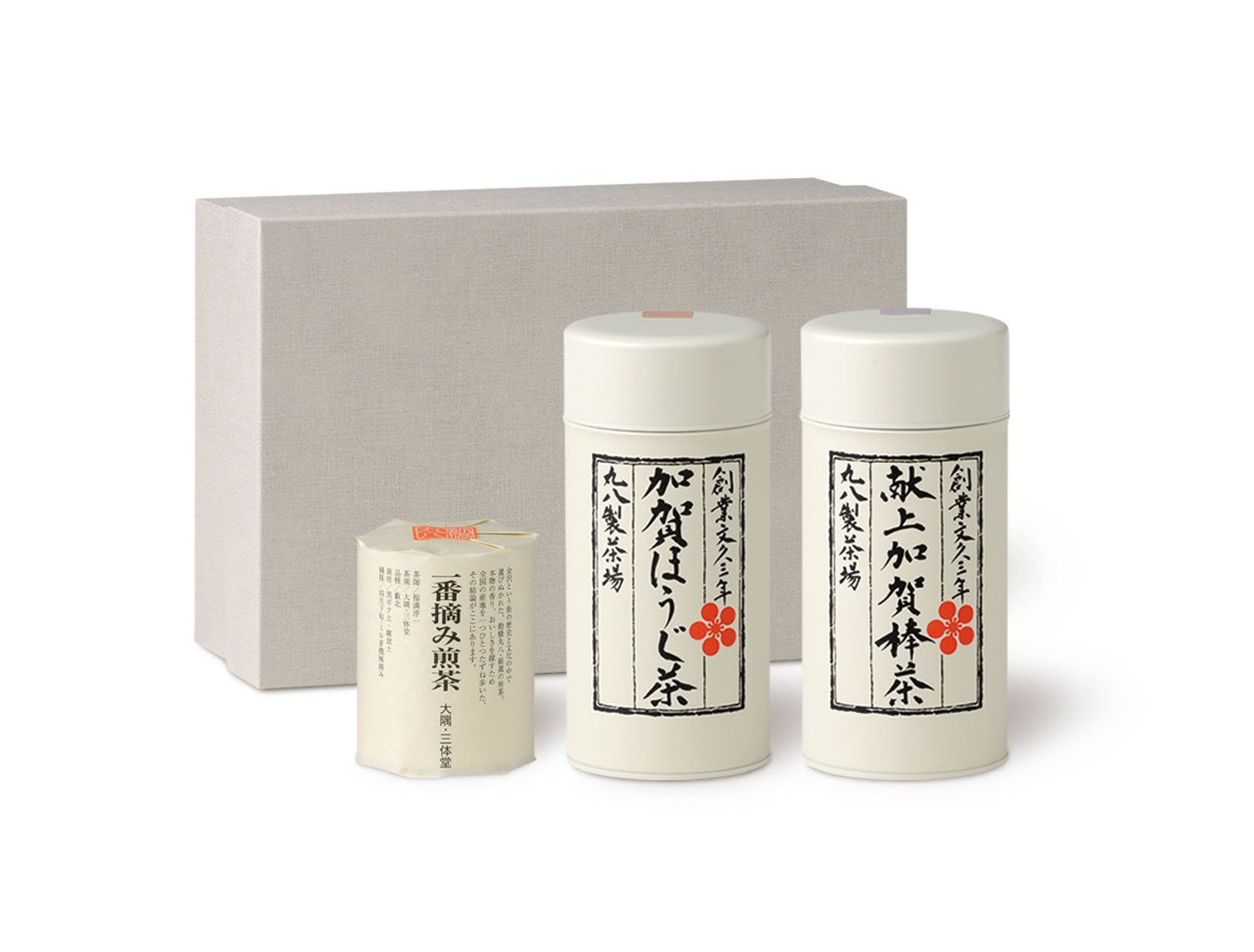 ご好評につき販売終了】K3-203(献上・加賀ほうじ・三体堂各缶×1) 丸八