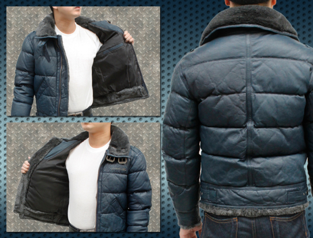 AVIREX メンズ ラムスキン B-3 ダウンジャケット 6131006