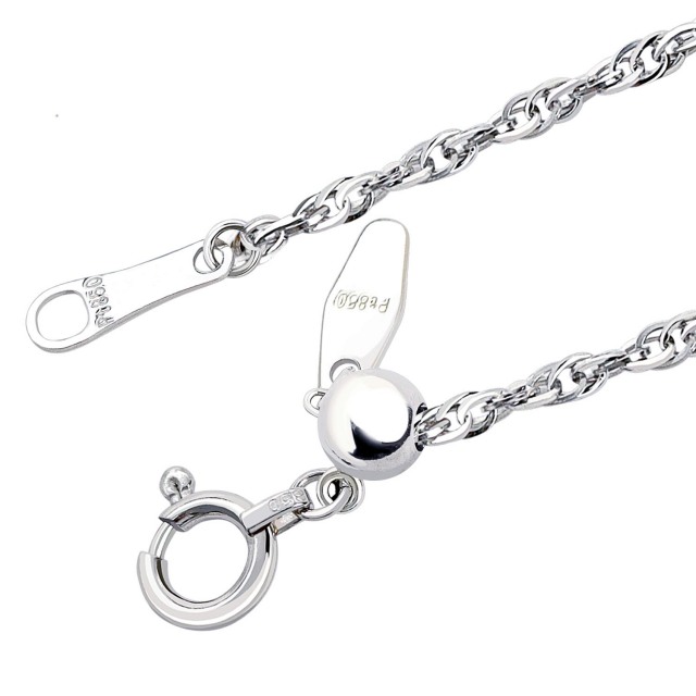 プラチナ チェーン ネックレス pt850 縄角線 幅 1.4mm 約 3.6g 最長