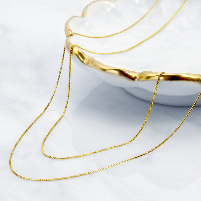 ネックレス チェーン ベネチアン 幅 約 0.5mm ゴールド 18金 K18 長さ