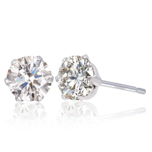 ピアス 両耳 ダイヤモンド 計 1.0ct（片耳 0.5ct）一粒 スタッド pt900