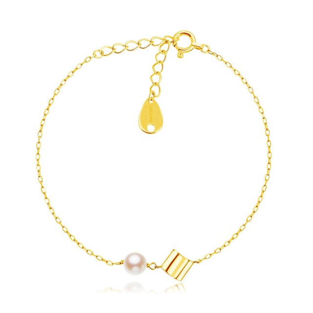 ブレスレット レディース あこや真珠 パールリーフ K18 ゴールド 18金