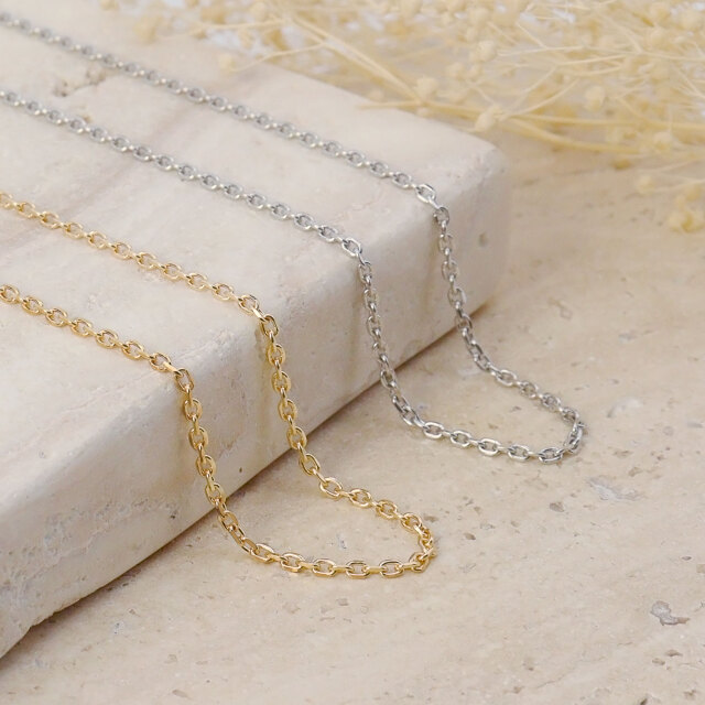 ゴールド チェーン ネックレス 18金 K18 小豆 あずき アズキ 幅 1.5mm