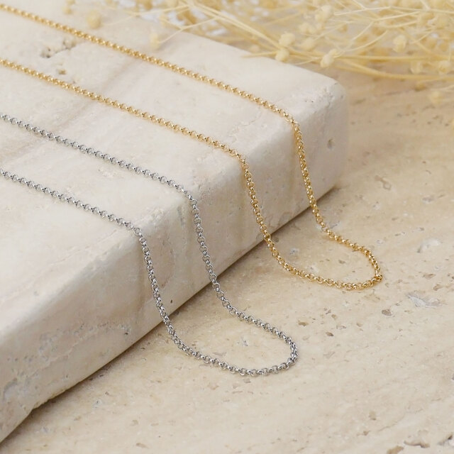 プラチナ チェーン ネックレス pt850 ロール 幅 1.0mm 約 1.9g 最長