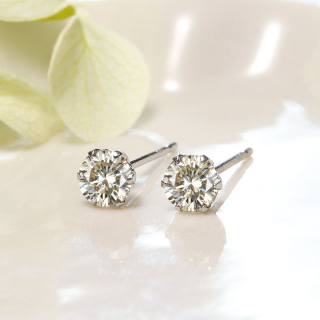 ピアス 両耳 レディース ダイヤモンド シャンパンカラー 計0.5ct 6本爪