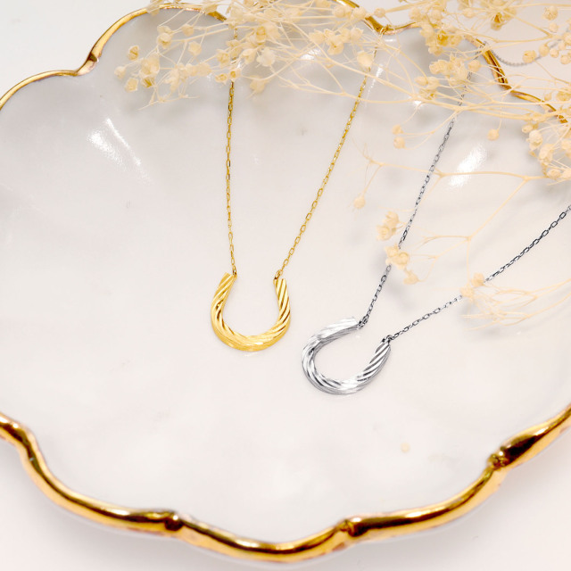 ネックレス レディース 18金 地金 馬蹄 K18 ゴールド lp51-0023-yg