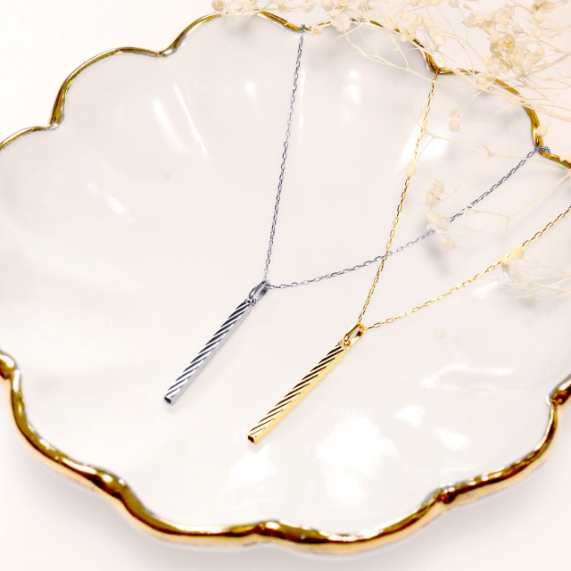 ネックレス レディース 18金 地金 バー デザイン K18 ゴールド lp51