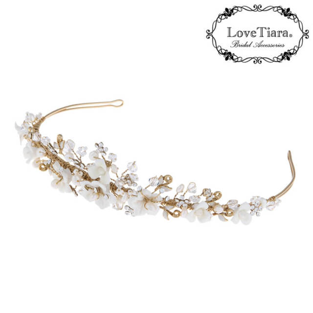 フローラルブーケ淡水パールティアラ MEDIUM（中間）｜ブライダル