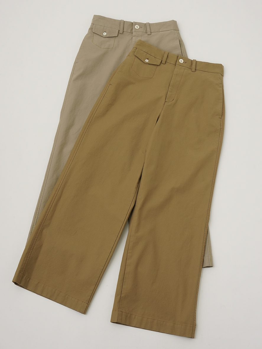 モールスキンストレッチ ワイドパンツ