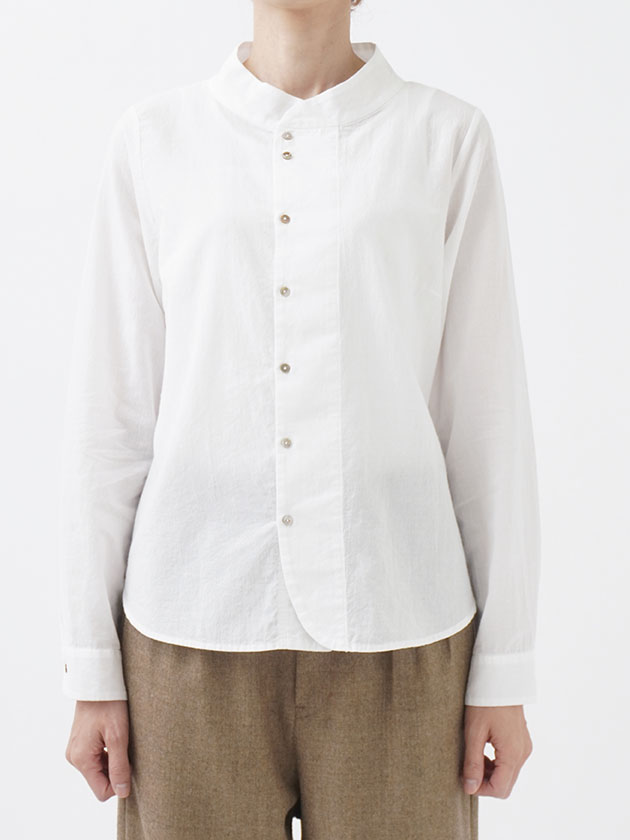 60ローンふんわりスタンド襟シャツ