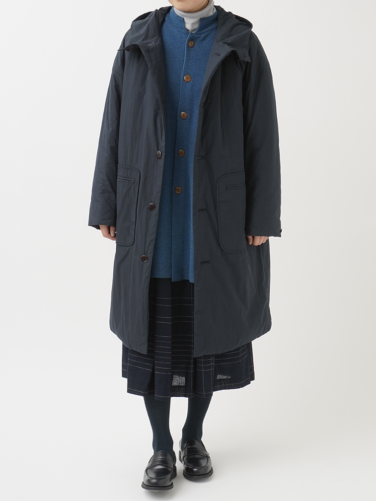 綿ナイロンダンプ フード付裏キルトコート