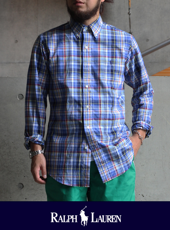 POLO RALPH LAUREN ポロ ラルフローレン マドラスチェックシャツ BLU
