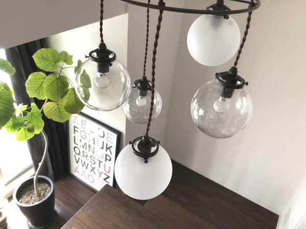 オレリア5 ORELIA5 5灯ガラスペンダントライト LT-3531 【INTERFORM