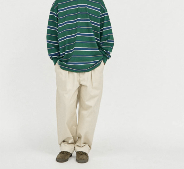 TapWater タップウォーター Cotton Chino Tuck Trousers TP233-40014