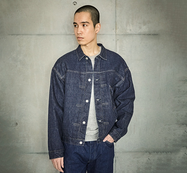 orslow オアスロウ TYPE1 PLEATED FRONT BLOUSE ONE WASH デニム