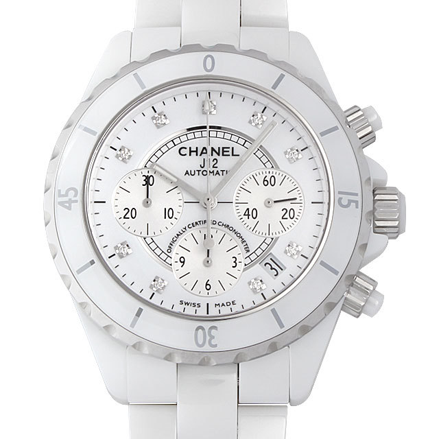 H2009 ホワイト CHANEL（シャネル）J12 クロノグラフ 9Pダイヤ 新品