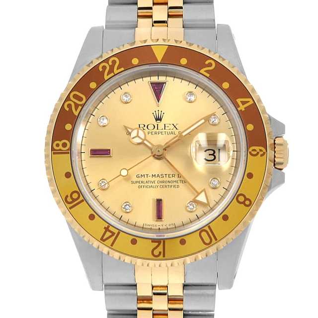 16713RG シャンパン ROLEX（ロレックス）GMTマスターII 8Pダイヤ 3P