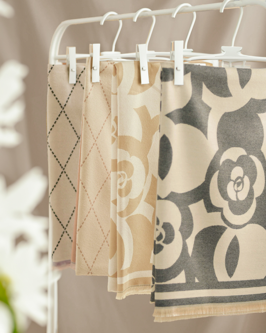 エレガント ストール】s042 お色展開：ベージュ,ブラック,グレー