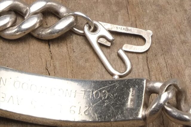 IDブレスレット ヴィンテージ シルバー 925 ジュエリー (B167)