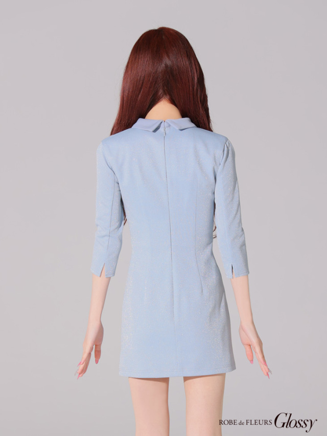 XSサイズあり】襟デザインオフショルバストジップミニキャバドレス(GL4109)