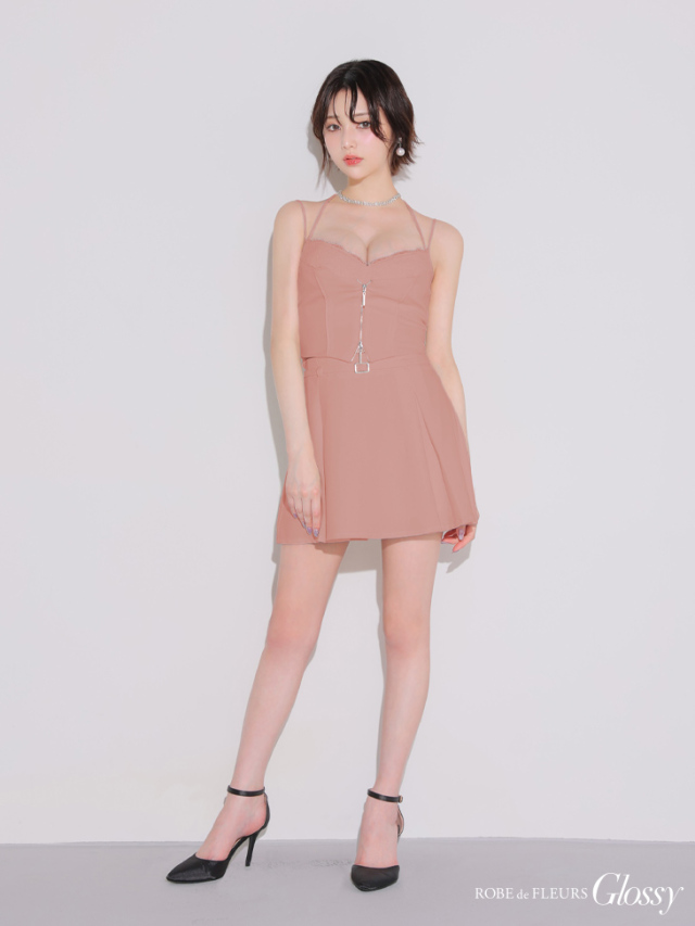 XSサイズあり】フロントレースセットアップフレアミニキャバドレス(GL4120)