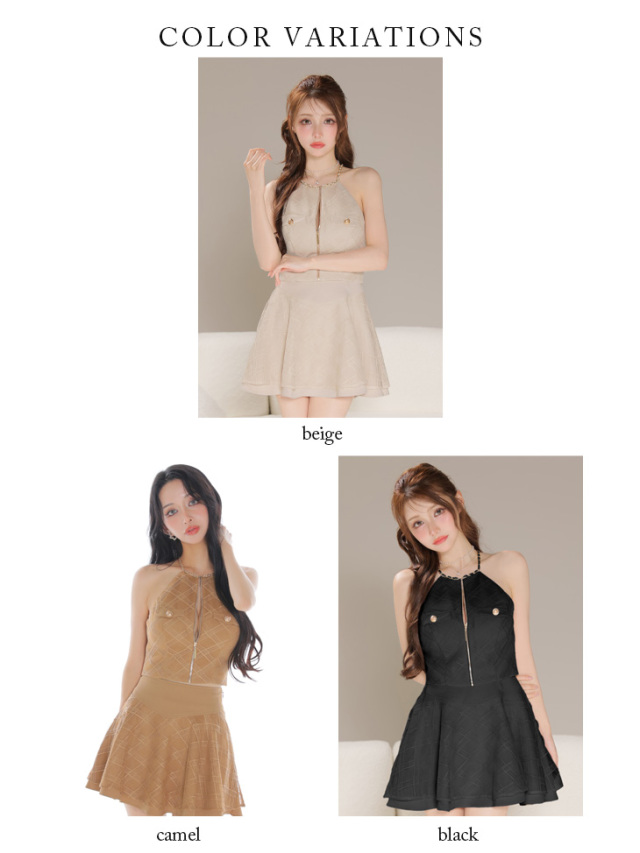 XSサイズあり】チェックレースツイルセットアップミニキャバドレス(GL4218)