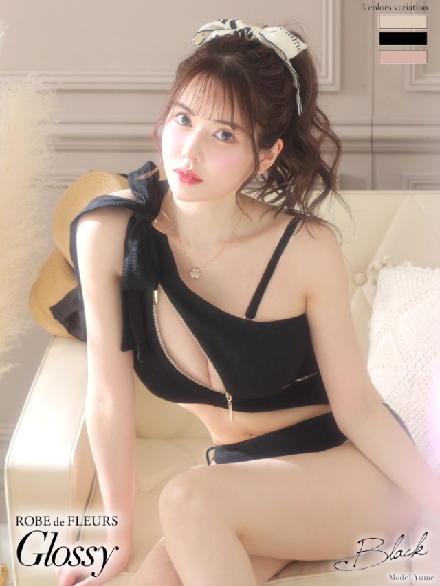 Waffle weave zip swim wear(GL2608)