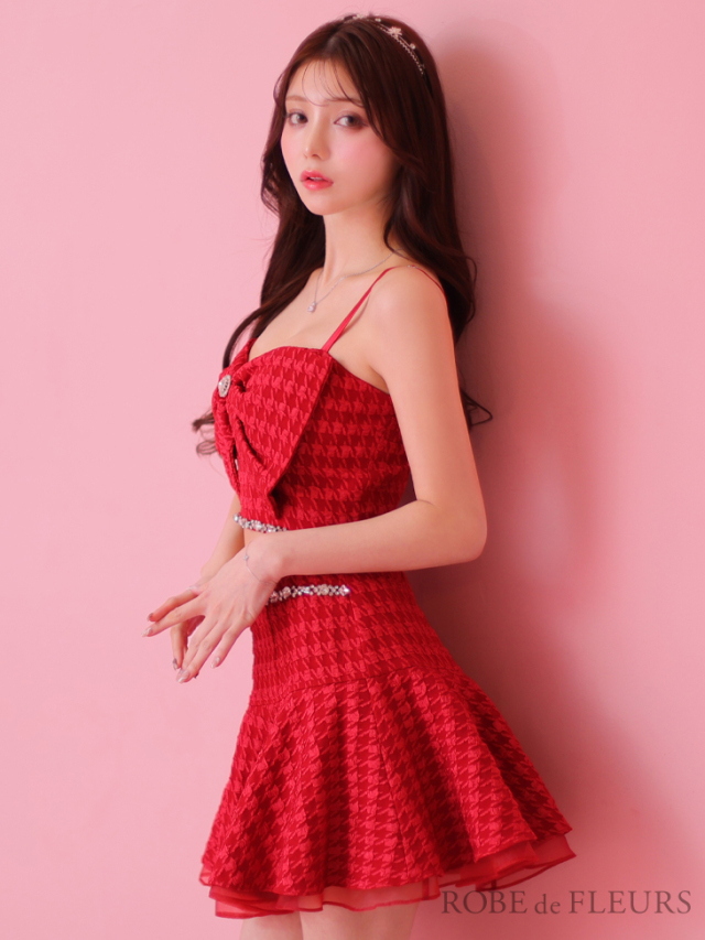 XSサイズあり】フロントリボン×セットアップキャミキャバドレス(fm2777)