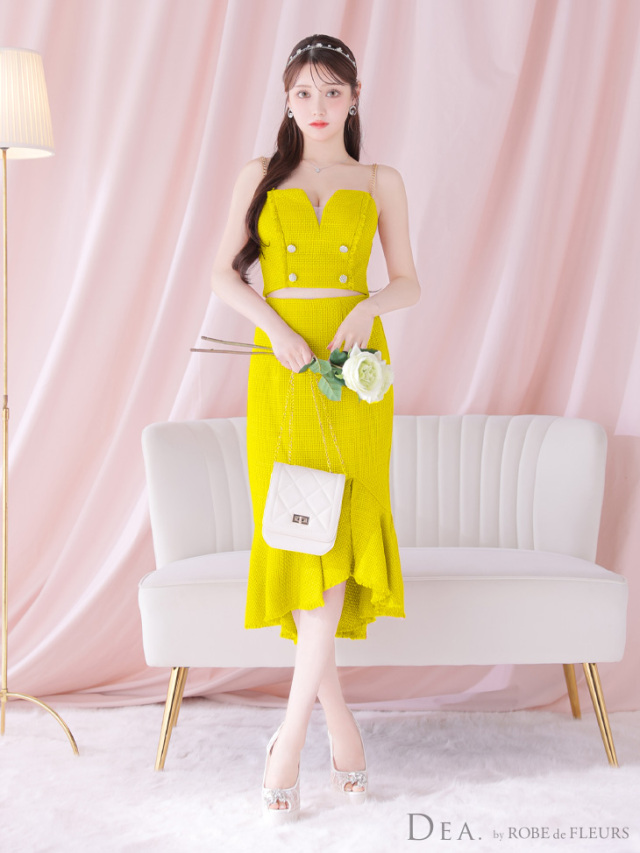 XS～Lサイズあり】ダブルボタンツイードフリンジマーメイド