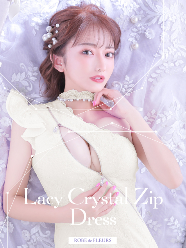 XS～Lサイズあり】立体フラワーレース切替×ジップタイトミニキャバ