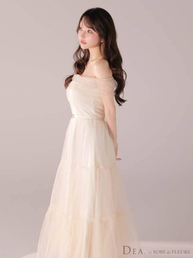 XS～Lサイズあり】ラメチュールオフショルダーロングキャバドレス(DE3481)