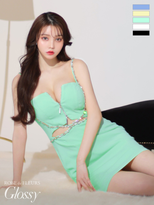 XSサイズあり】クロスビジュータイトミニキャバドレス(GL3509)