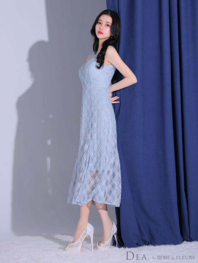 Lサイズあり】ノースリーブ×シースルーチェックレデイサマーキャバ