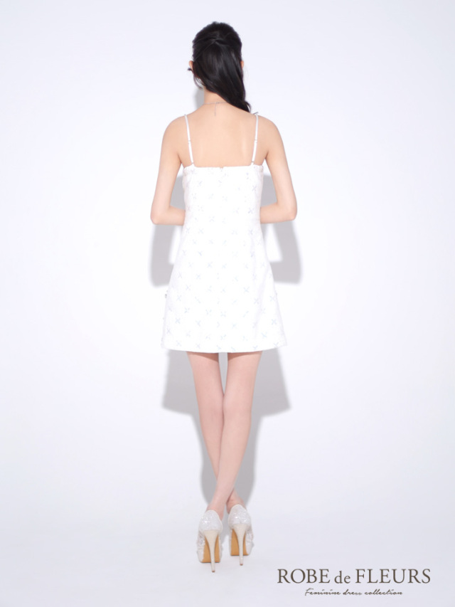 XSサイズあり】ビッグリボンスパンコールツイードミニキャバドレス(fm3572)