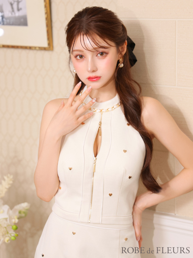 XSサイズあり】ハートスタッズバストジップセットアップミニキャバ