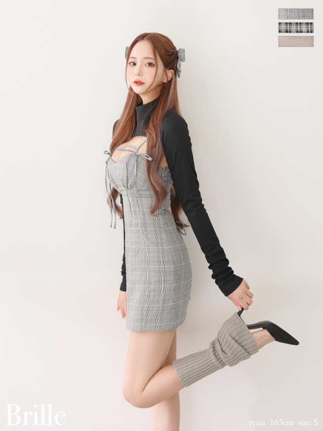 XS～Lサイズあり】ange de brille mini dress (brille3760)