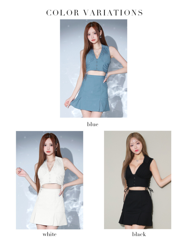 XSサイズあり】バストオープンサイドリボンスタイリッシュセットアップ