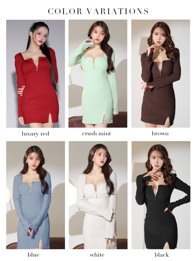 Lサイズあり】ロングスリーブタイトミニキャバドレス(GL3239)