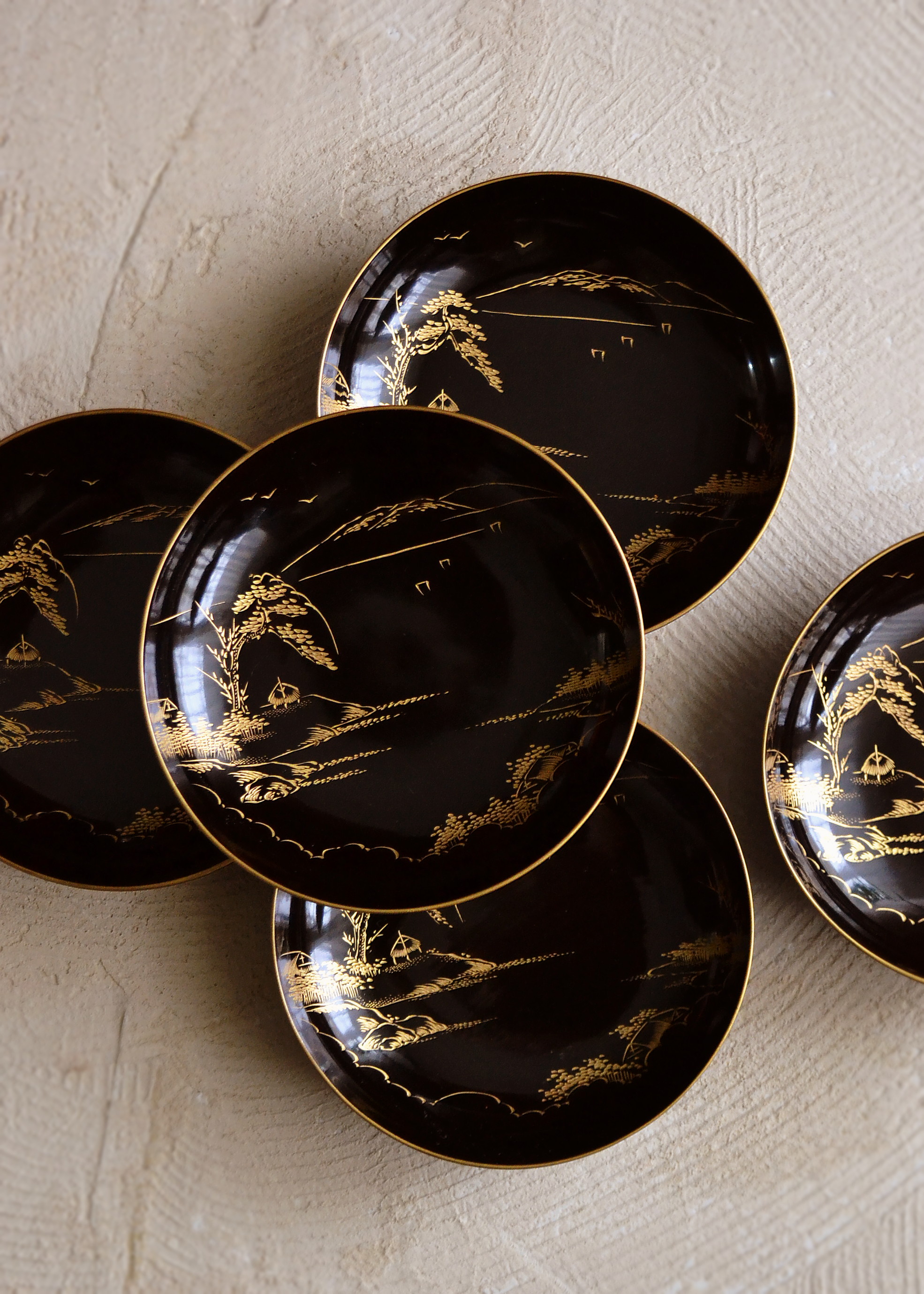 輪島塗 漆器 金蒔絵 蒔絵 沈金 蓋椀 華唐草 唐草 人間国宝 10客