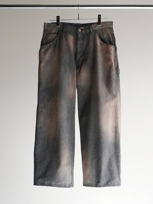 23AW Ancellm BLACK HEATHER PAINTER PANTS