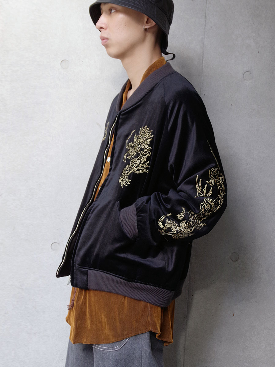 Sasquatch fabrix』 スーベニア ガウンシャツ 金刺繍 龍 L 2024AW