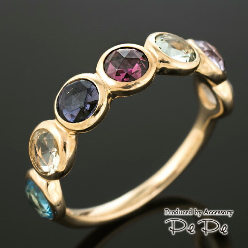 お守りアミュレット♪】リング K10イエローゴールド マルチカラー