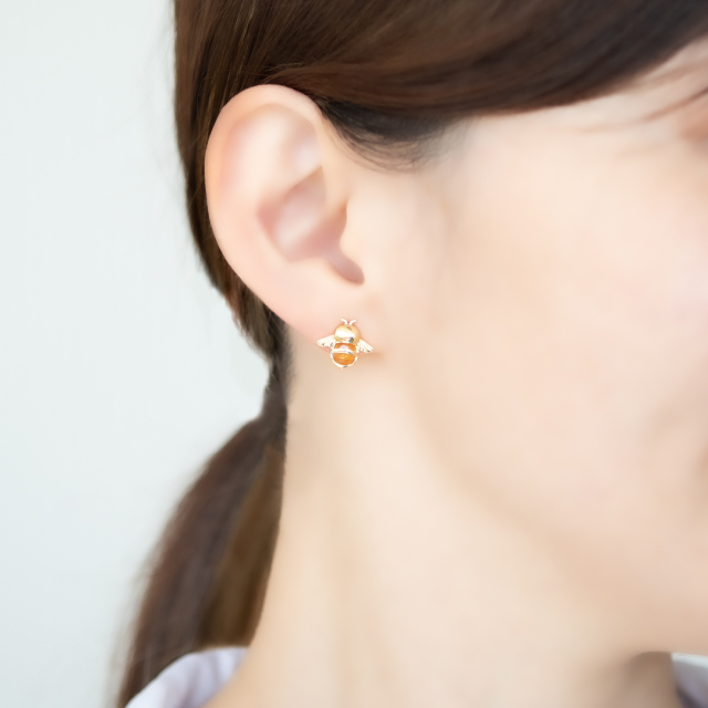 片方】ピアス K10イエローゴールド シトリン(JLージュエルー)(北の宝石