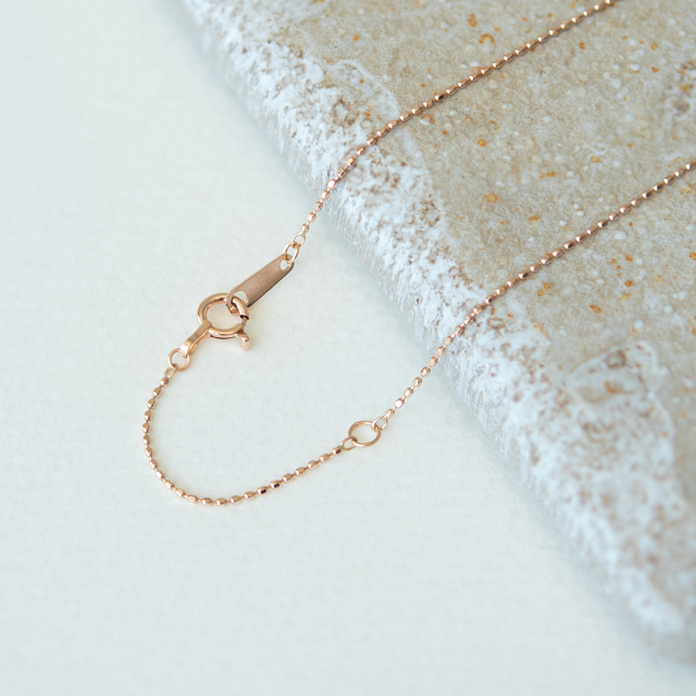 40cmカットボールチェーン】ネックレス K10ピンクゴールド